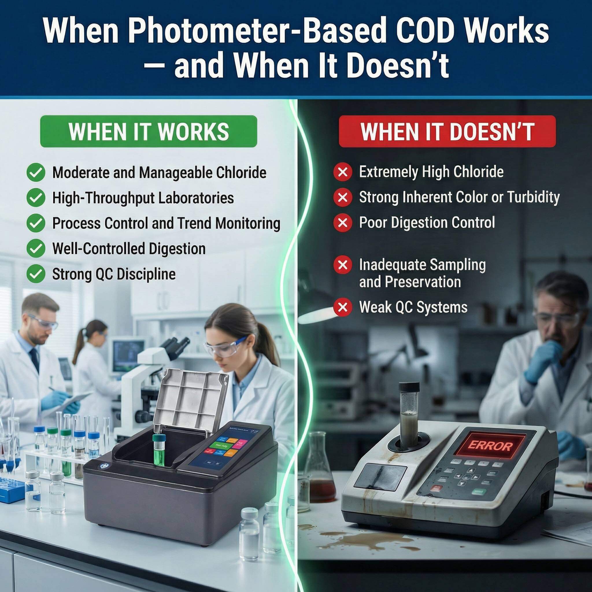 When photometer-based COD works, and when it doesn’t