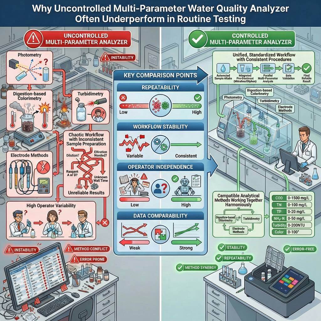Why Uncontrolled Multi-Parameter Water Quality Analyzer Often Underperform in Routine Testing