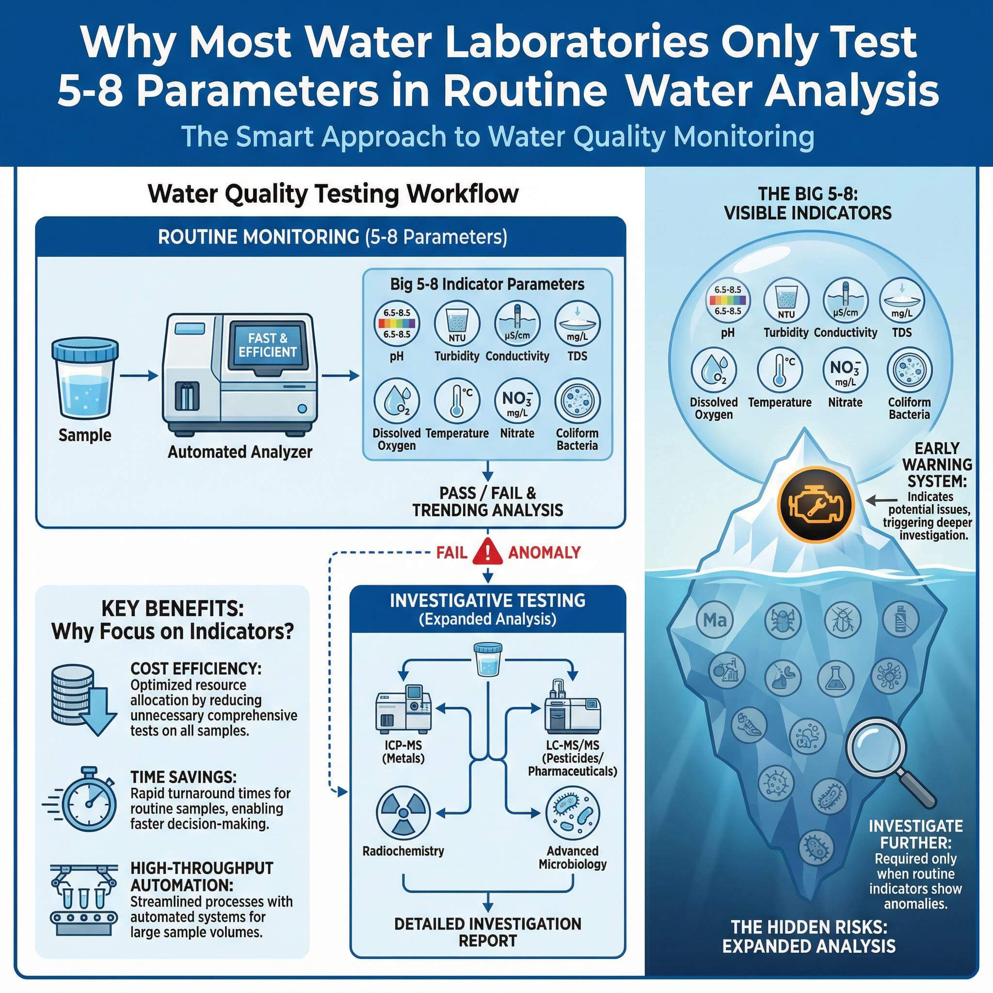 Why Most Water Laboratories Only Test 5–8 Parameters in Routine Water Analysis