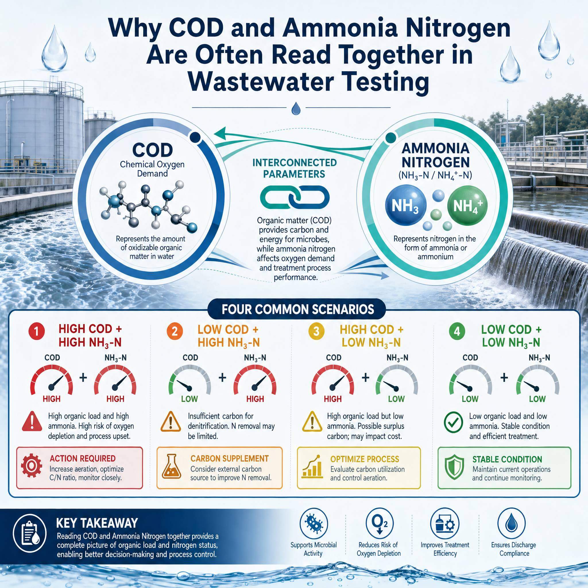 Why COD and Ammonia Nitrogen Are Often Read Together in Wastewater Testing