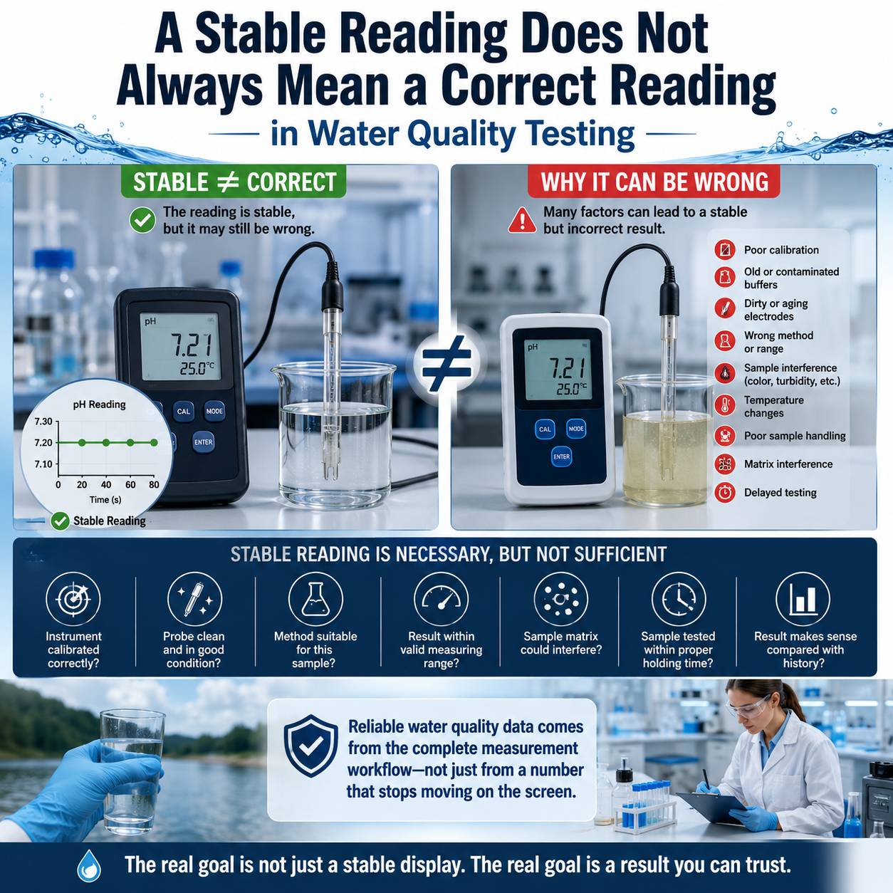 A Stable Reading Does Not Always Mean a Correct Reading in Water Quality Testing