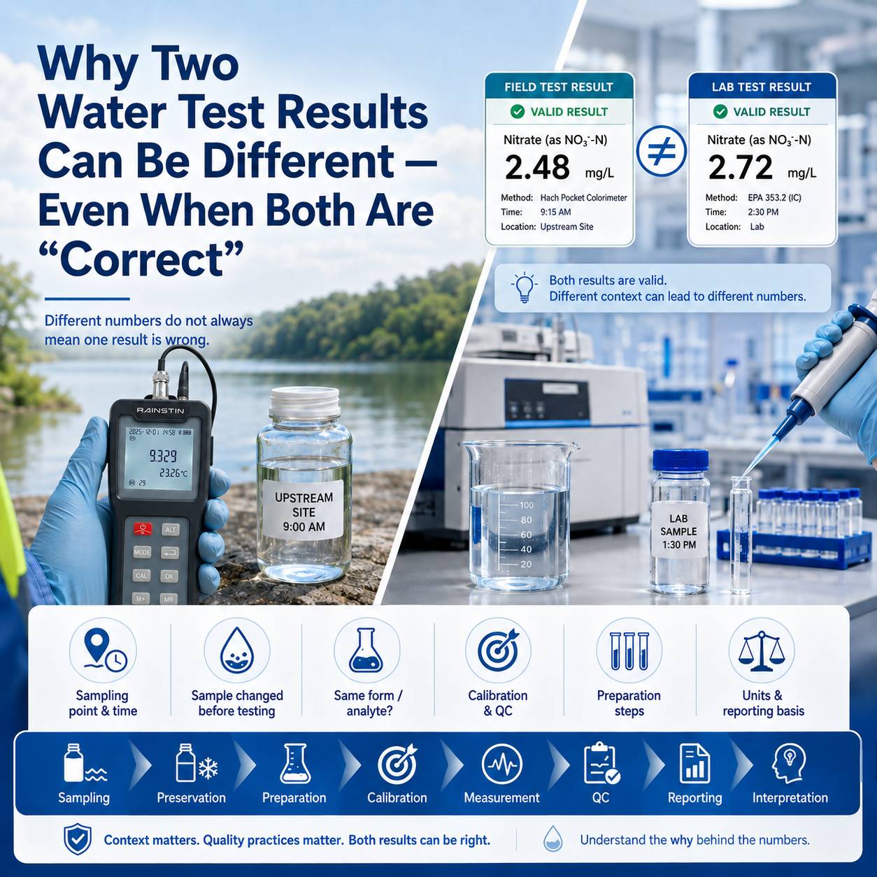 Why Two Water Test Results Can Be Different — Even When Both Are “Correct”