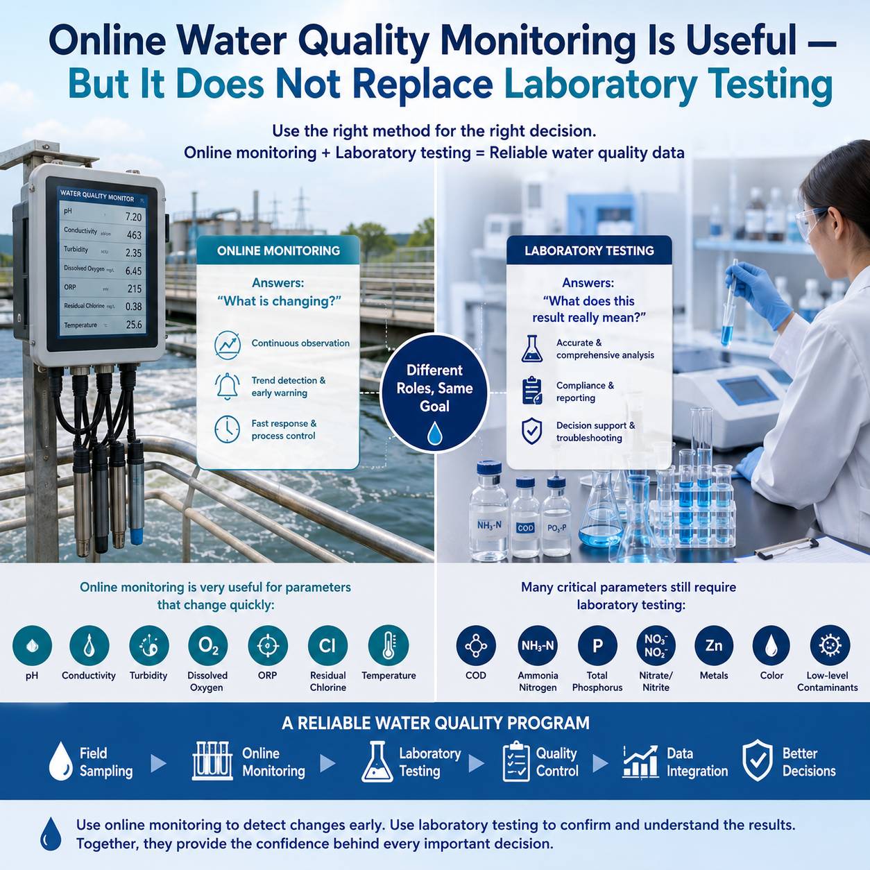 Online Water Quality Monitoring Is Useful — But It Does Not Replace Laboratory Testing