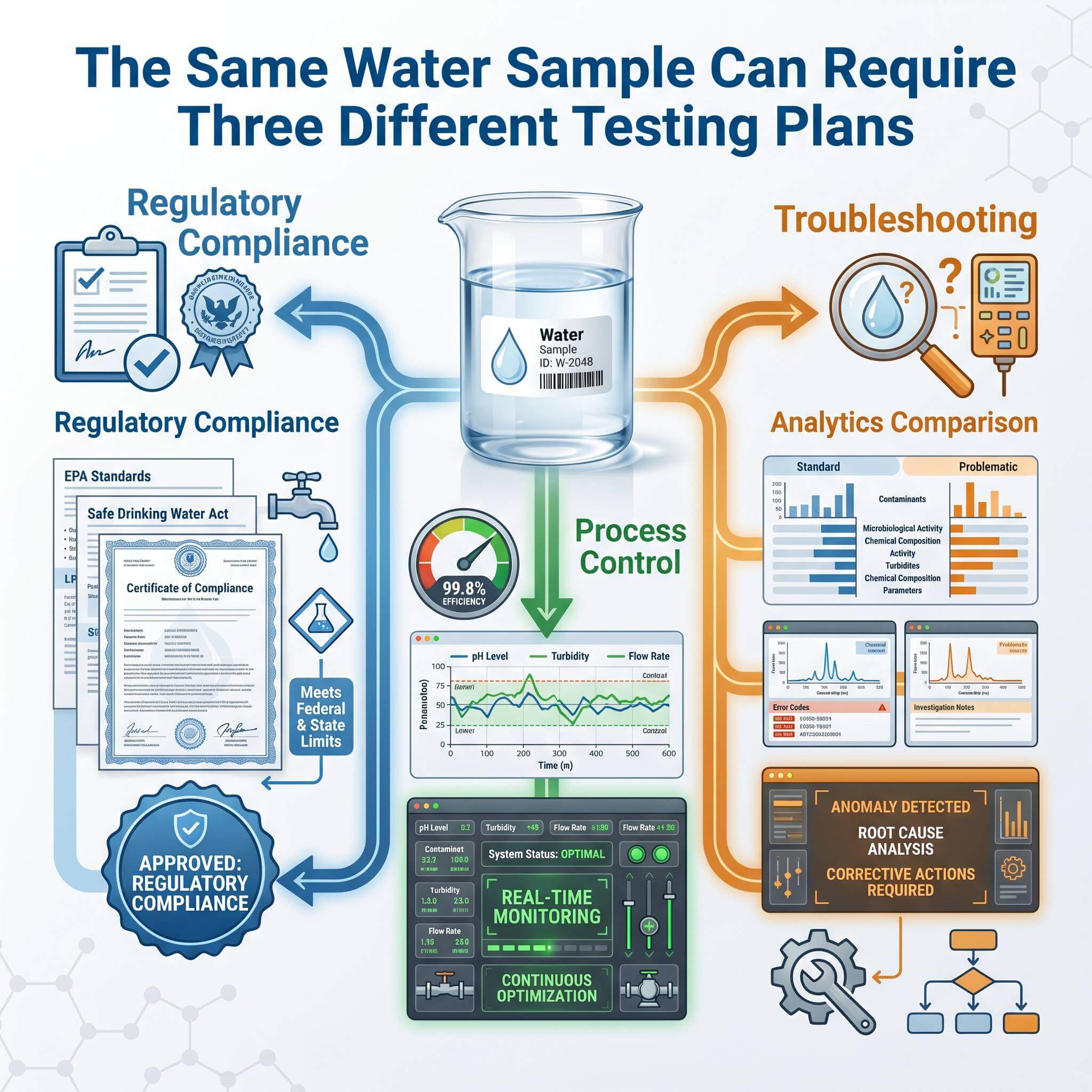 The Same Water Sample Can Require Three Different Testing Plans